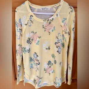 Wallflower Women's Pastel Floral Long Sleeve Top